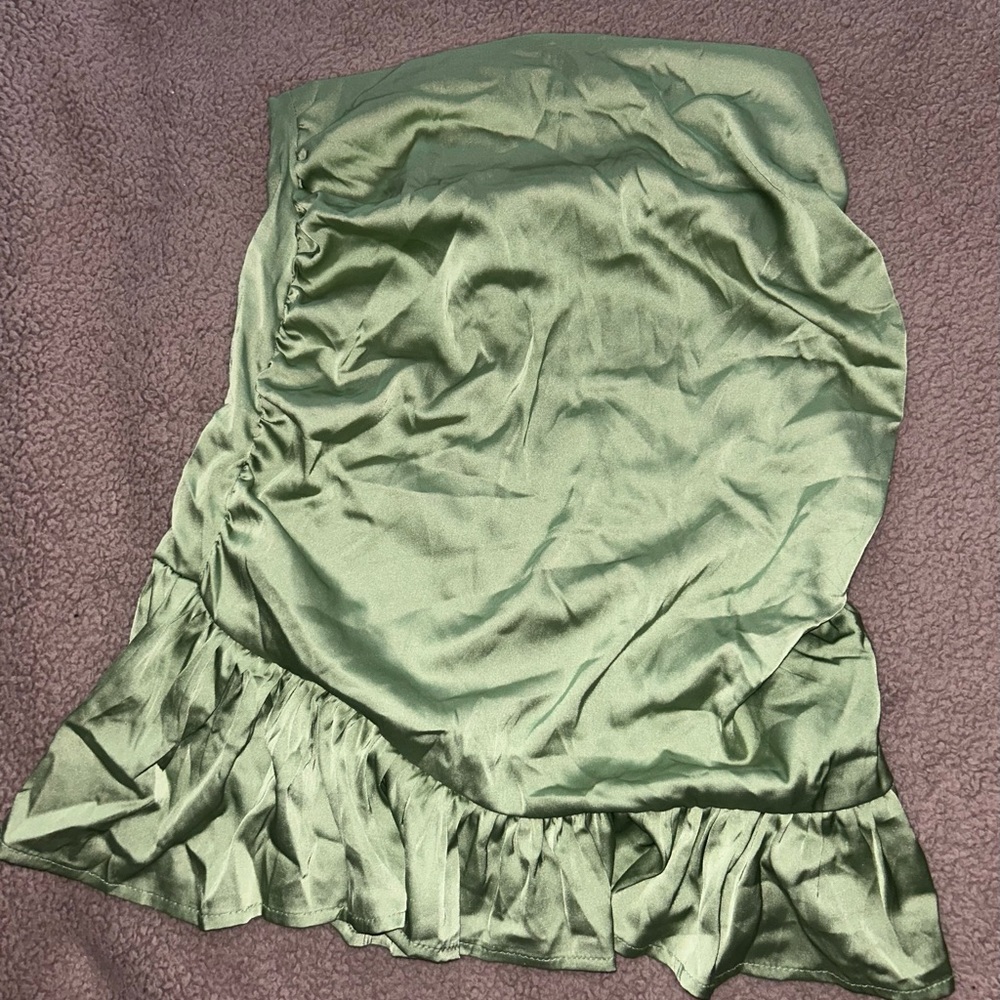 Green Silk mini skirt from SHEIN
